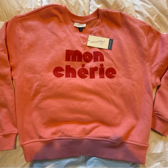 Universal Thread Tops - Universal Thread Size S Oversized Mon Chérie Pink Graphic Sweatshirt Sweetie